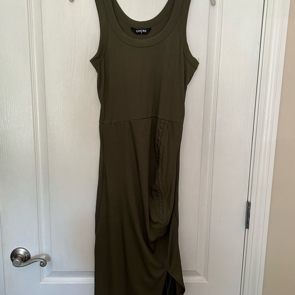 Chicme tank rib dress with front adjustable slit - Picture 2 of 3